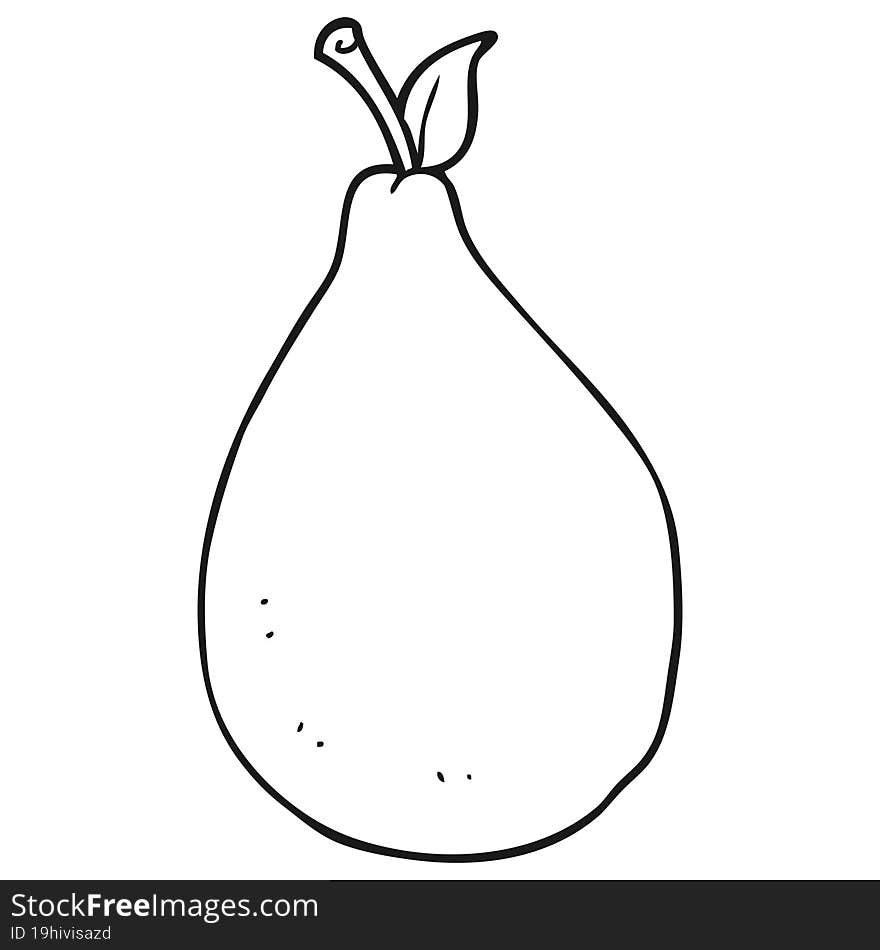 black and white cartoon pear