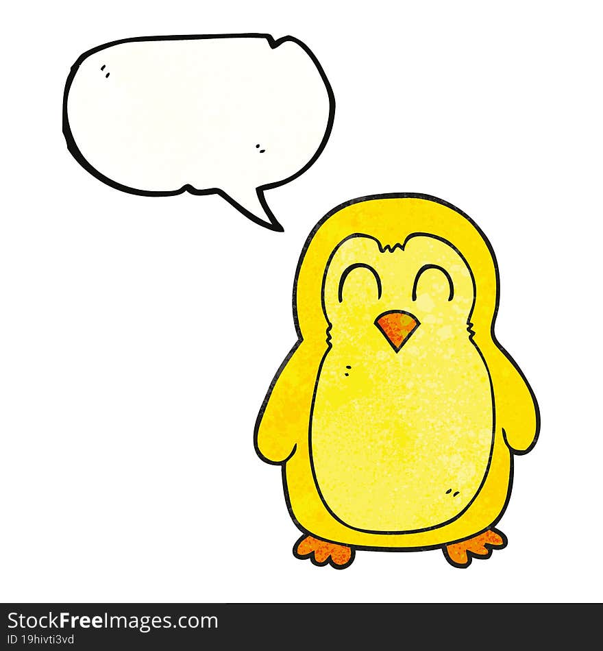 Speech Bubble Textured Cartoon Bird