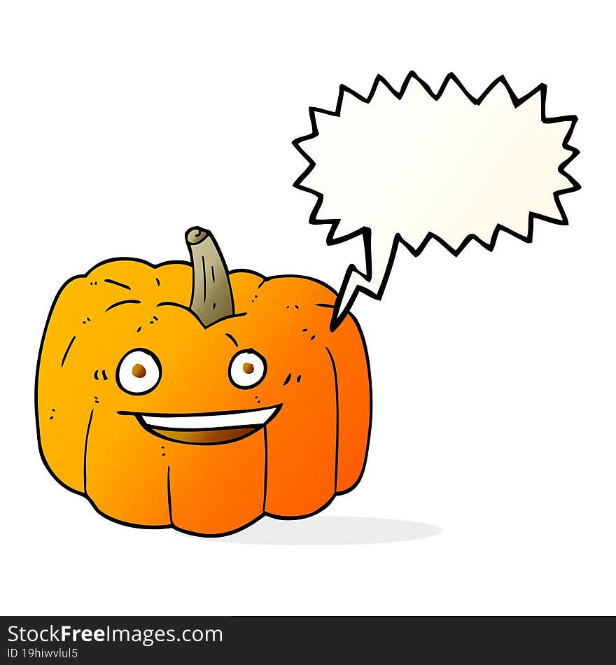 Speech Bubble Cartoon Halloween Pumpkin