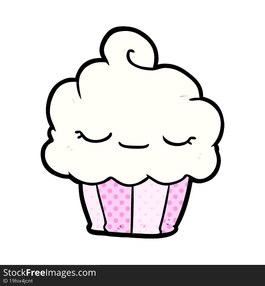 funny cartoon cupcake. funny cartoon cupcake