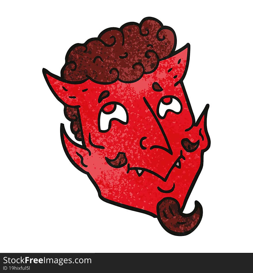 cartoon doodle devil face