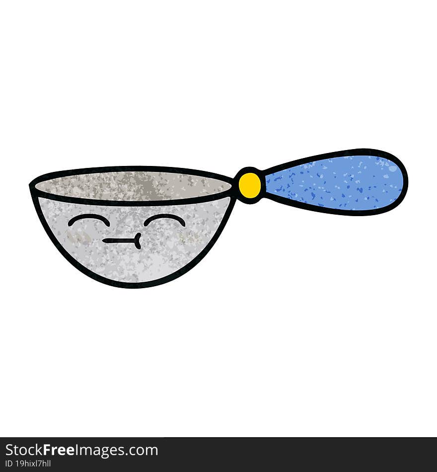 retro grunge texture cartoon of a measuring spoon