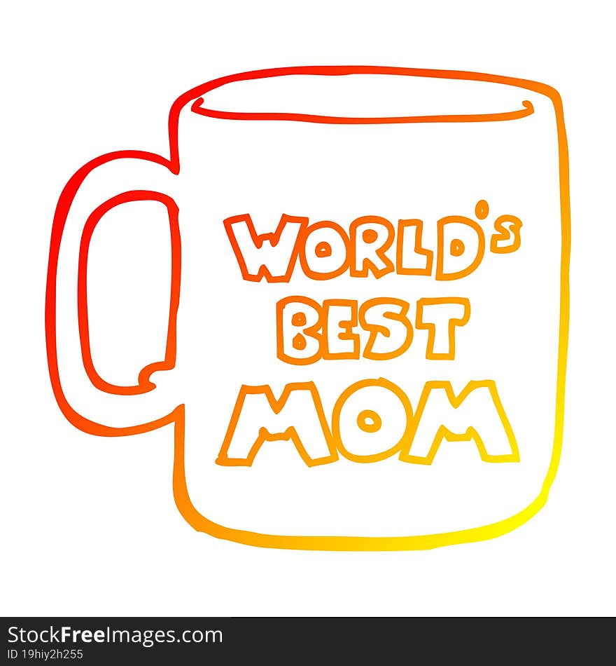 warm gradient line drawing worlds best mom mug