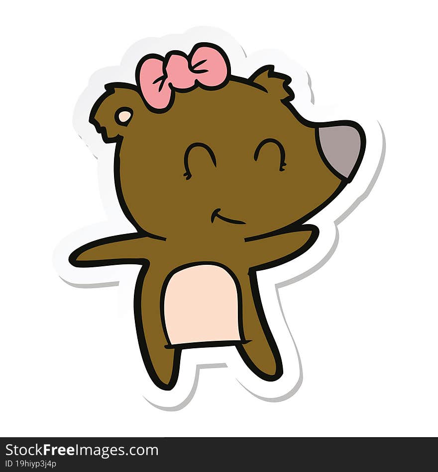 sticker of a female bear cartoon