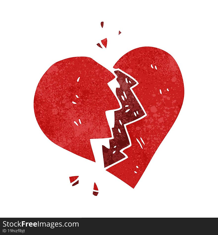 Retro Cartoon Broken Heart