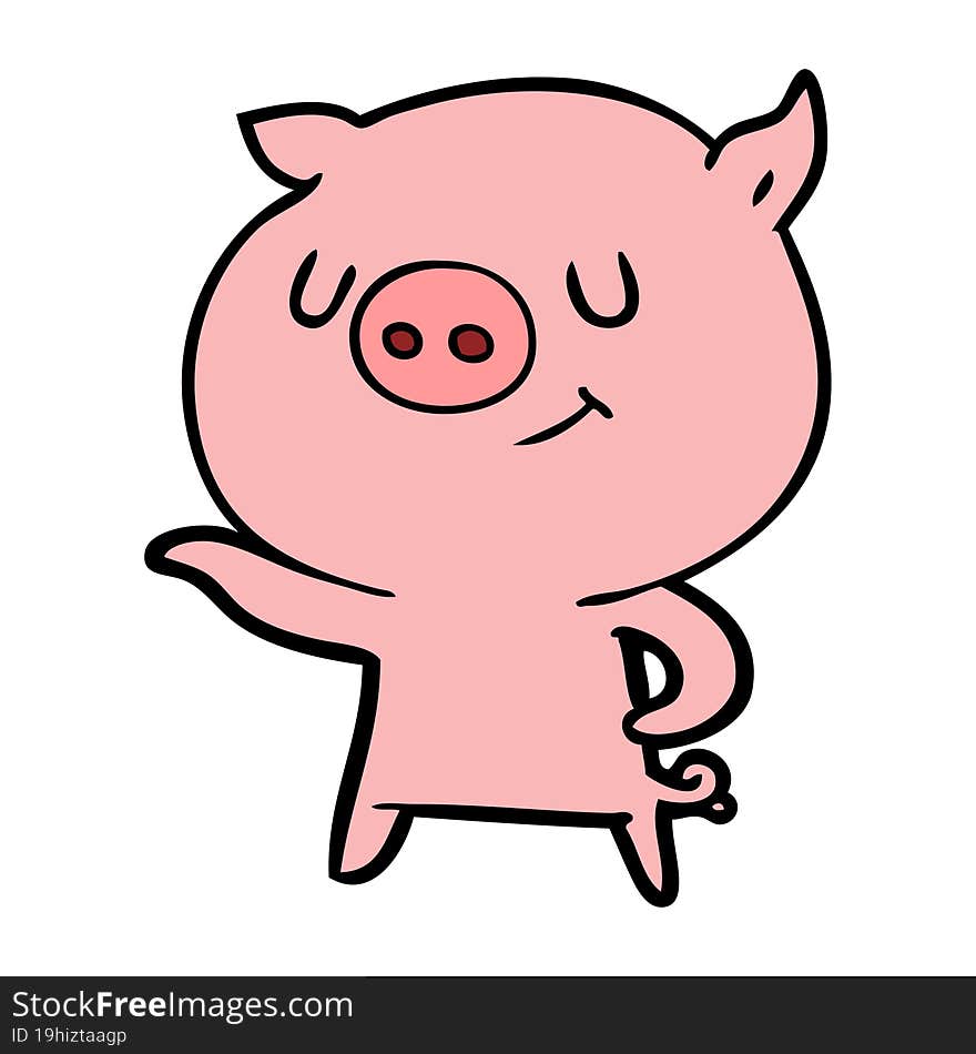 happy cartoon pig. happy cartoon pig