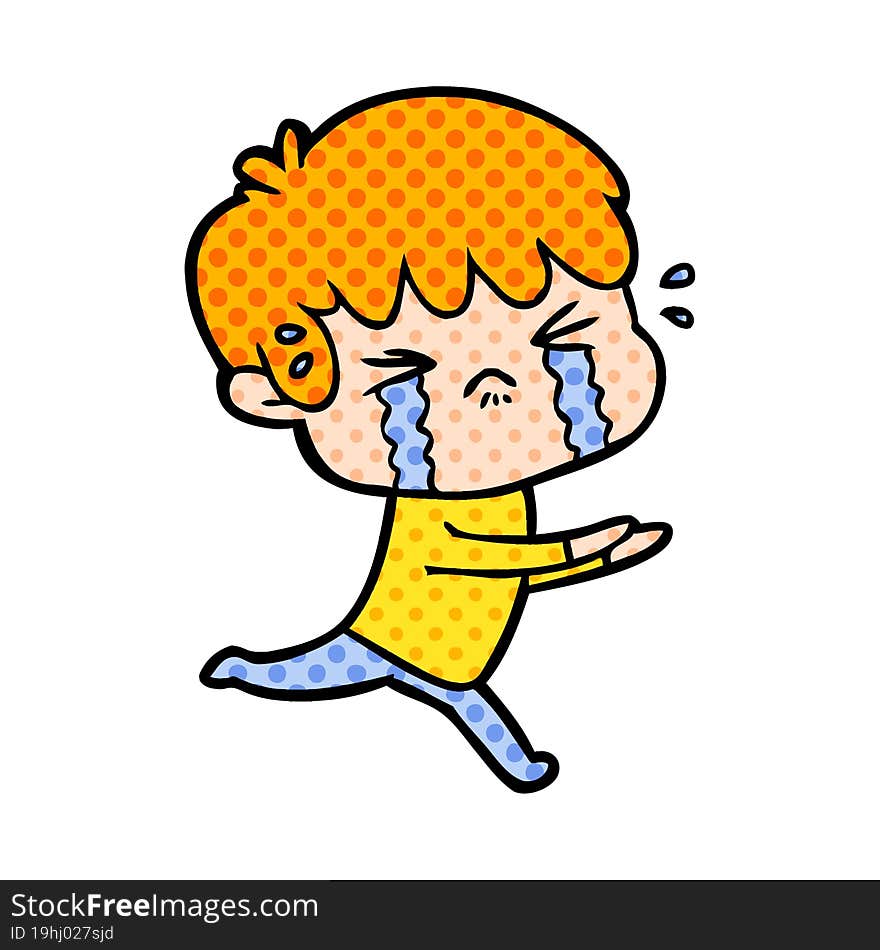 cartoon boy crying. cartoon boy crying