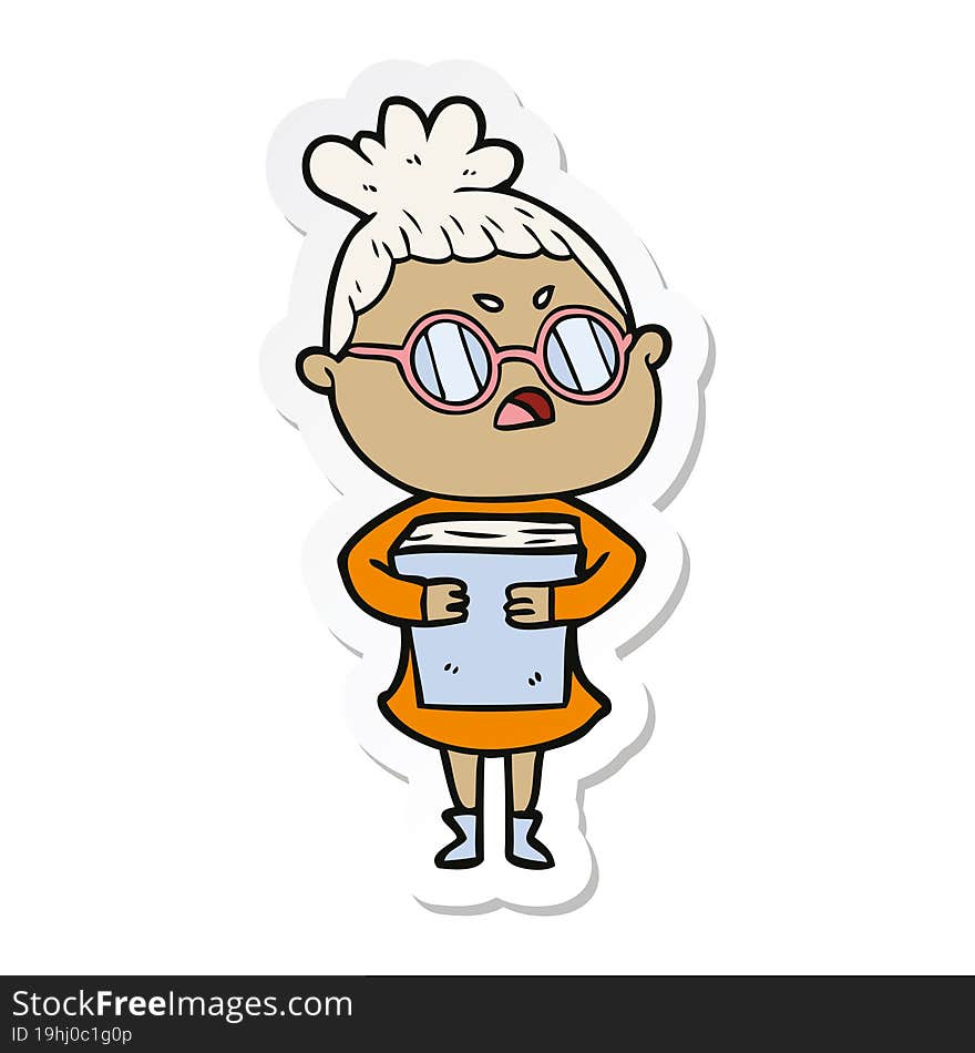 Sticker Of A Cartoon Annoyed Woman