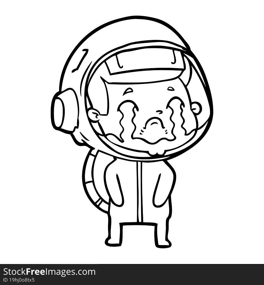 cartoon crying astronaut. cartoon crying astronaut