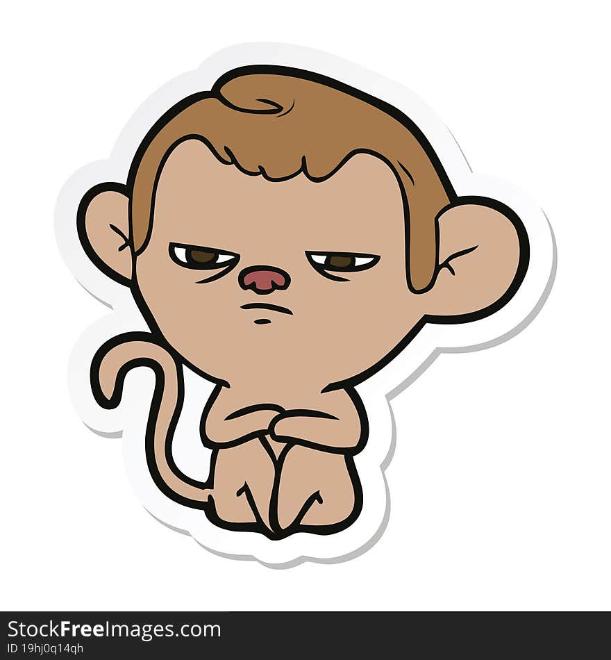 sticker of a cartoon monkey