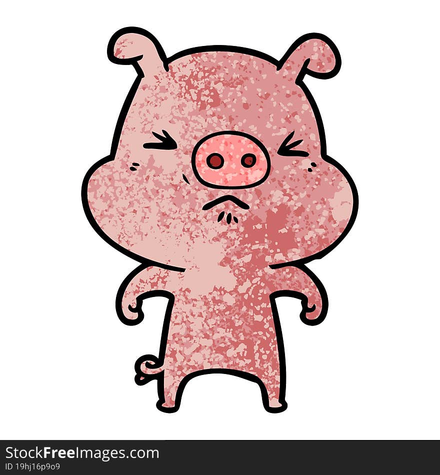 cartoon angry pig. cartoon angry pig