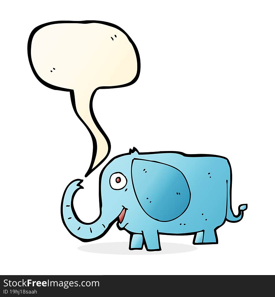 cartoon baby elephant with speech bubble