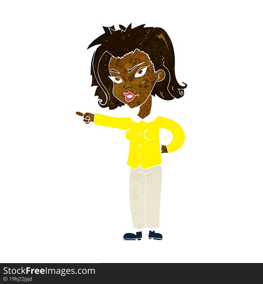 cartoon woman pointing