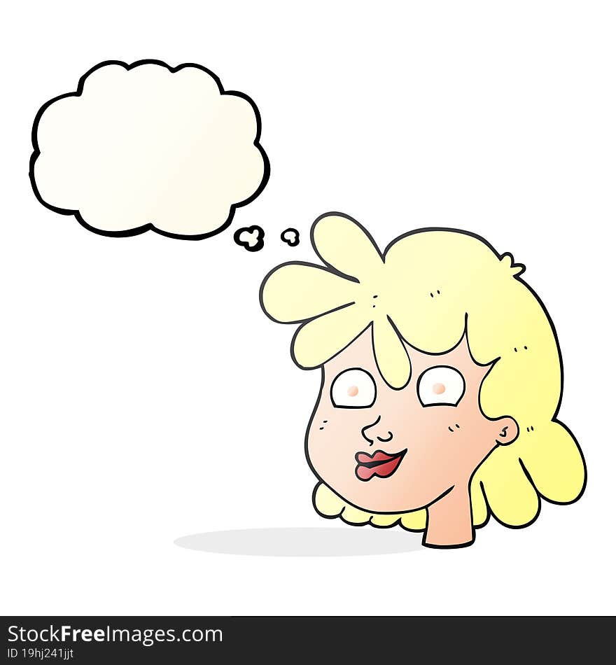 Thought Bubble Cartoon Female Face