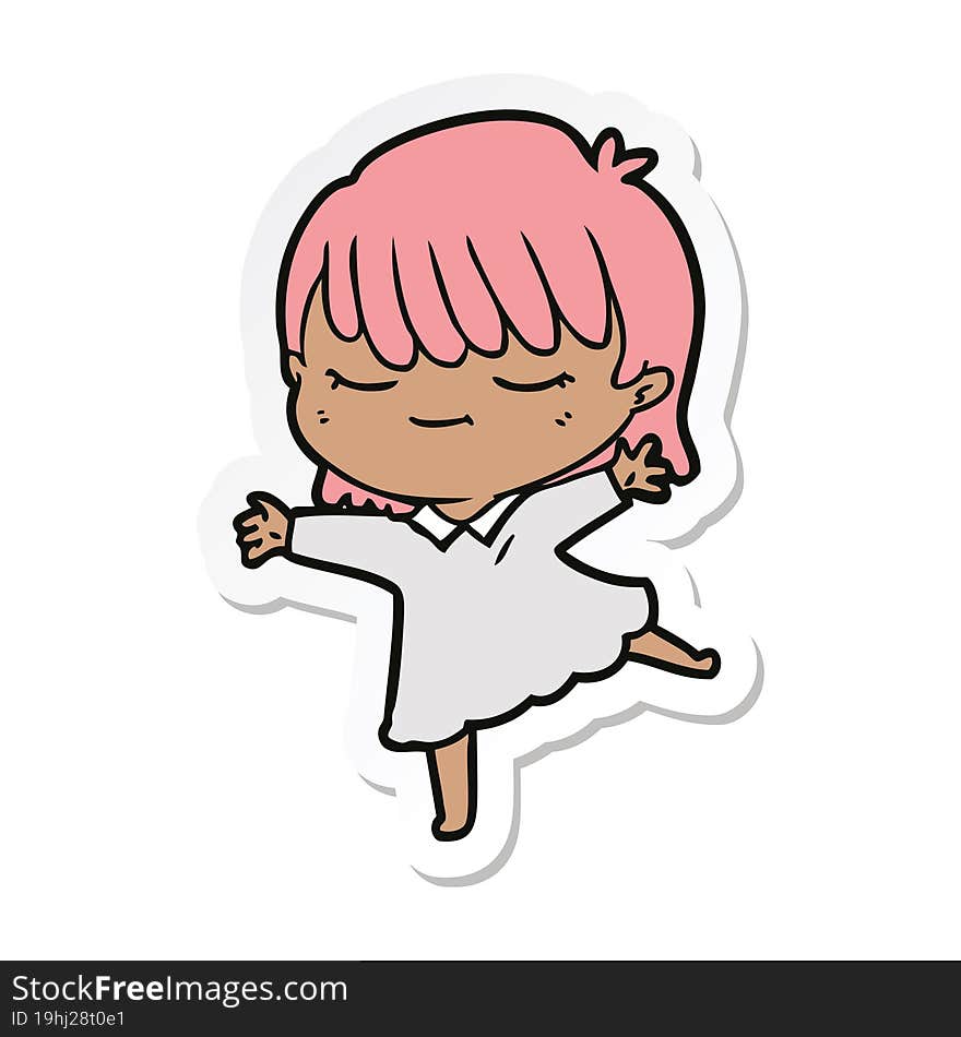 sticker of a cartoon woman