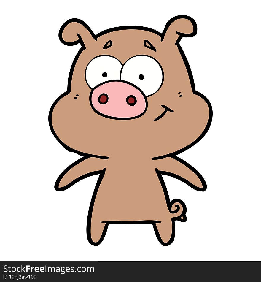 happy cartoon pig. happy cartoon pig