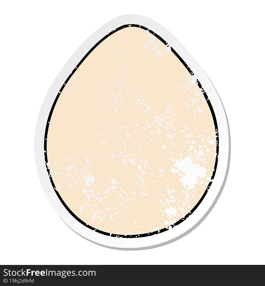 distressed sticker of a quirky hand drawn cartoon egg