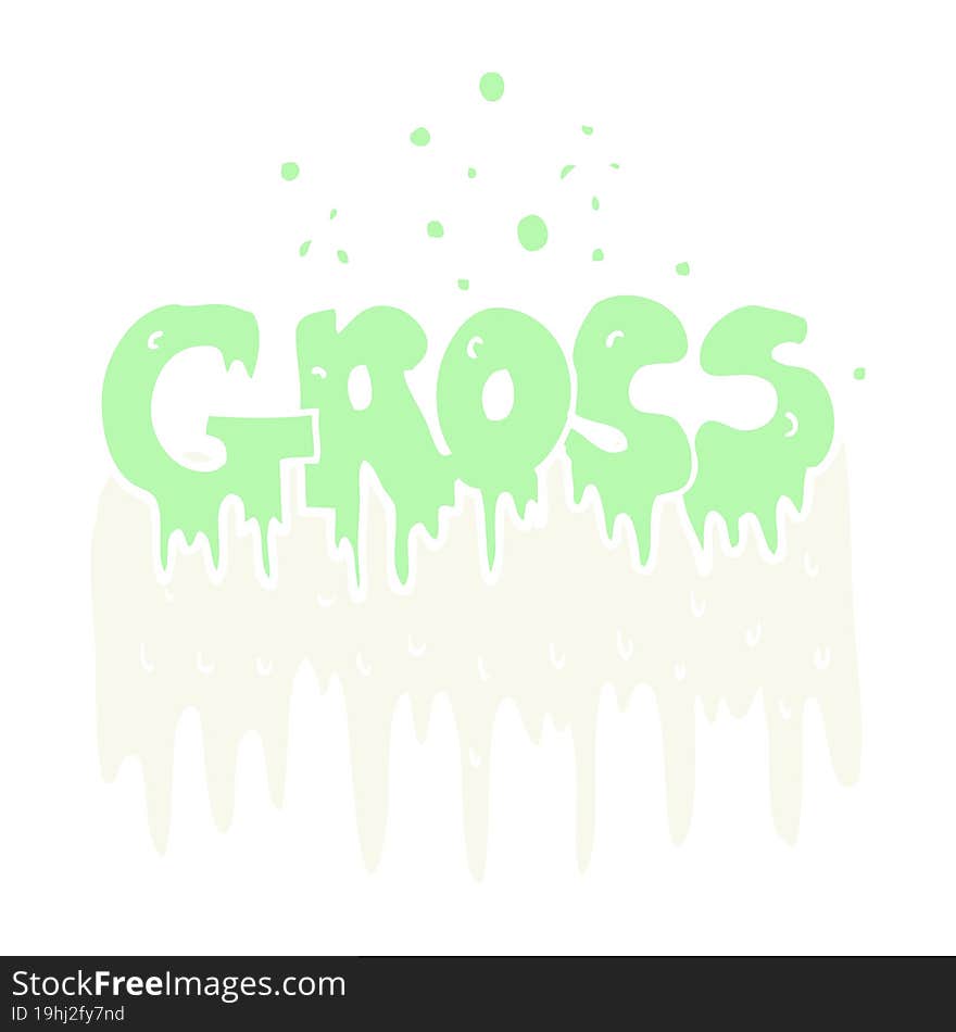 flat color illustration of a cartoon gross symbol