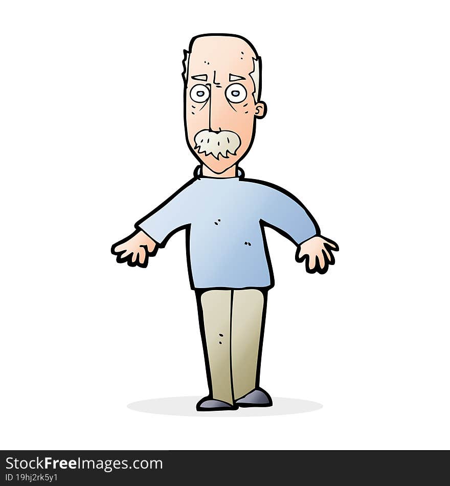 cartoon annoyed old man