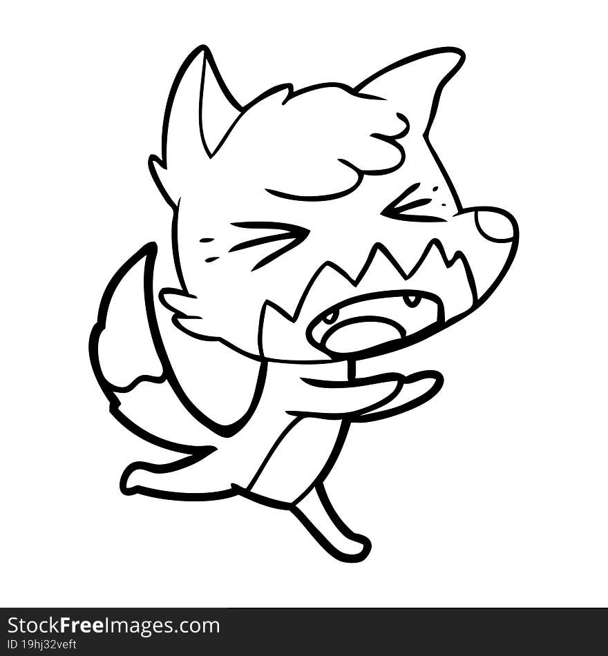 angry cartoon fox running. angry cartoon fox running