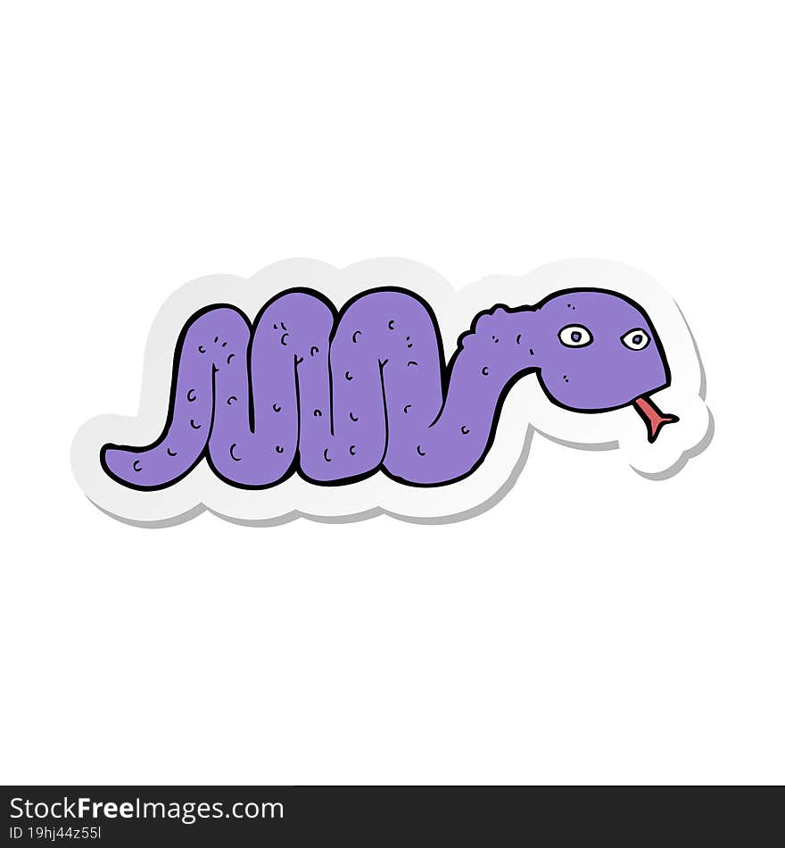 Sticker Of A Funny Cartoon Snake