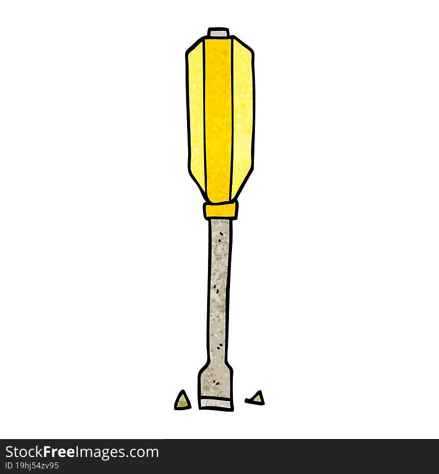 cartoon doodle screwdriver