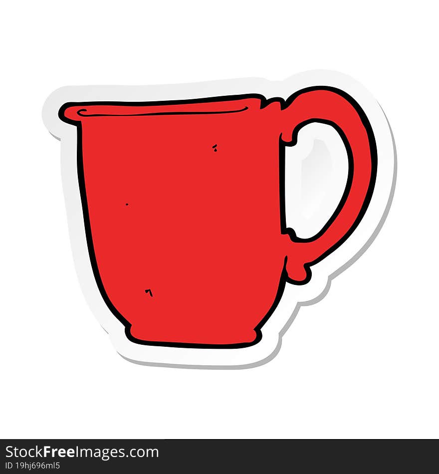 sticker of a cartoon mug