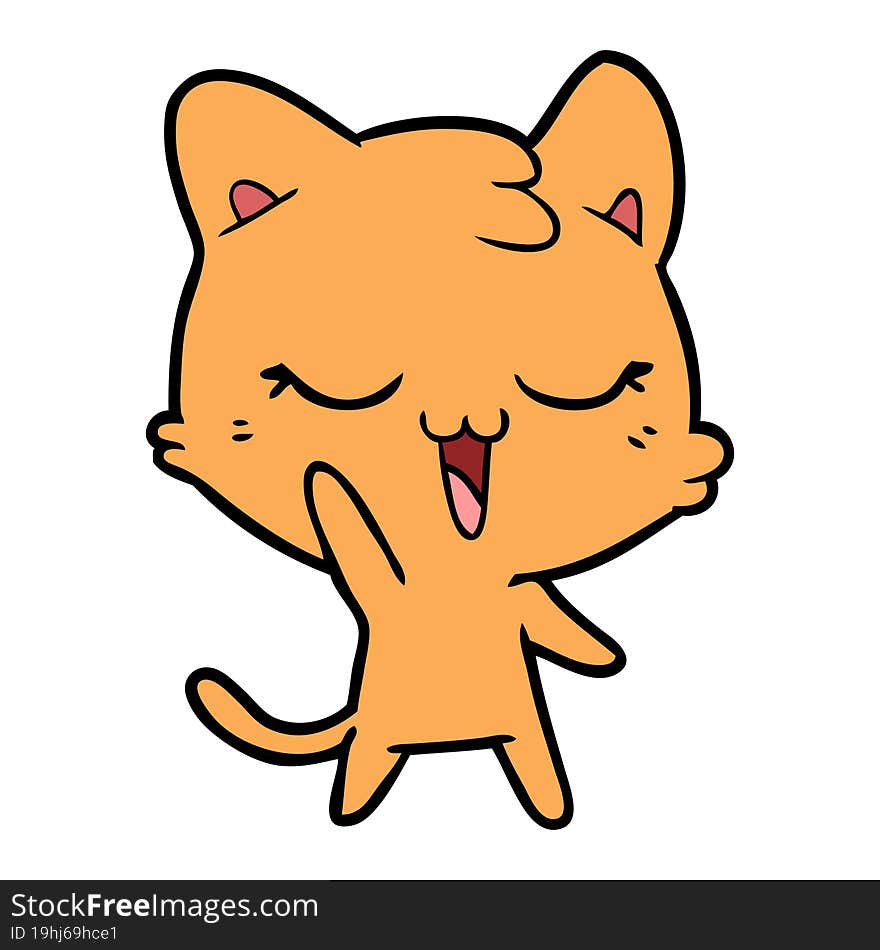 happy cartoon cat. happy cartoon cat