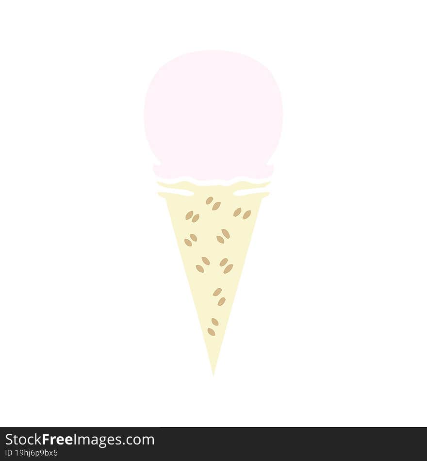 hand drawn quirky cartoon strawberry ice cream cone. hand drawn quirky cartoon strawberry ice cream cone