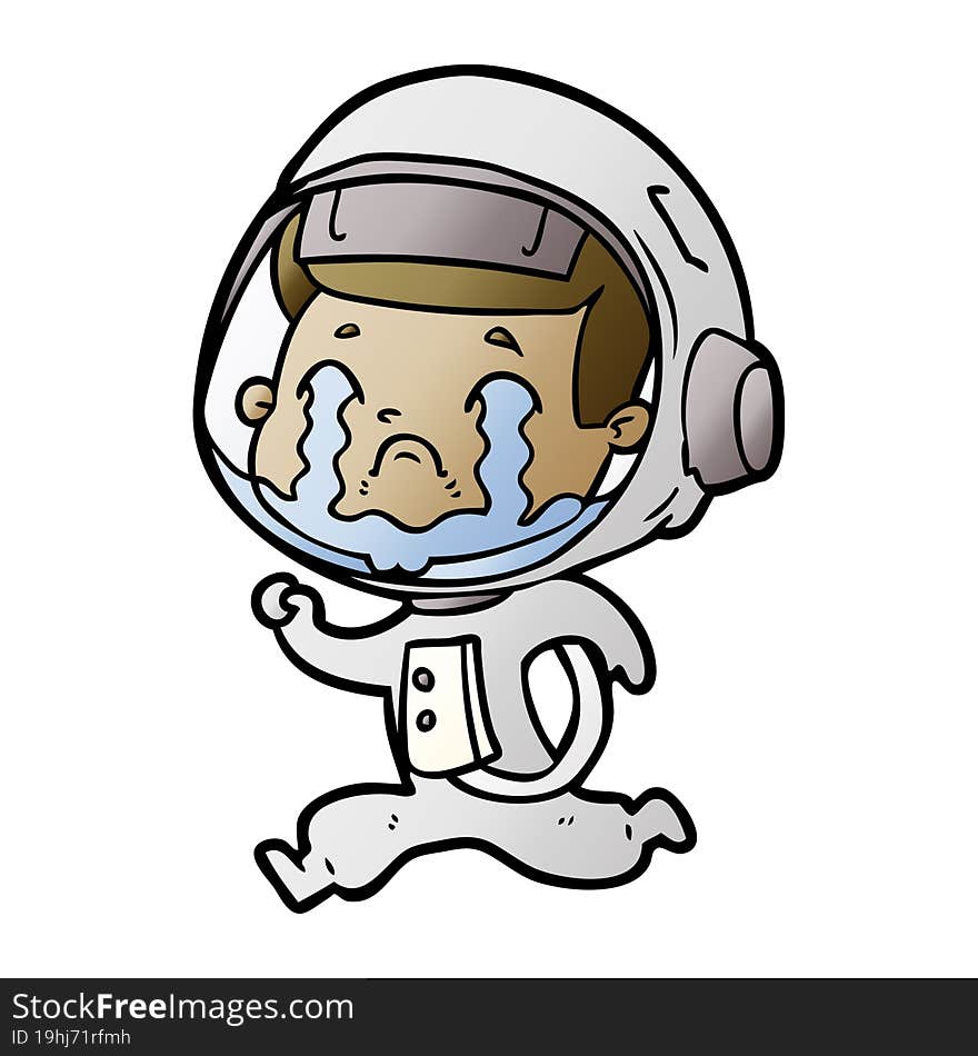 cartoon crying astronaut. cartoon crying astronaut