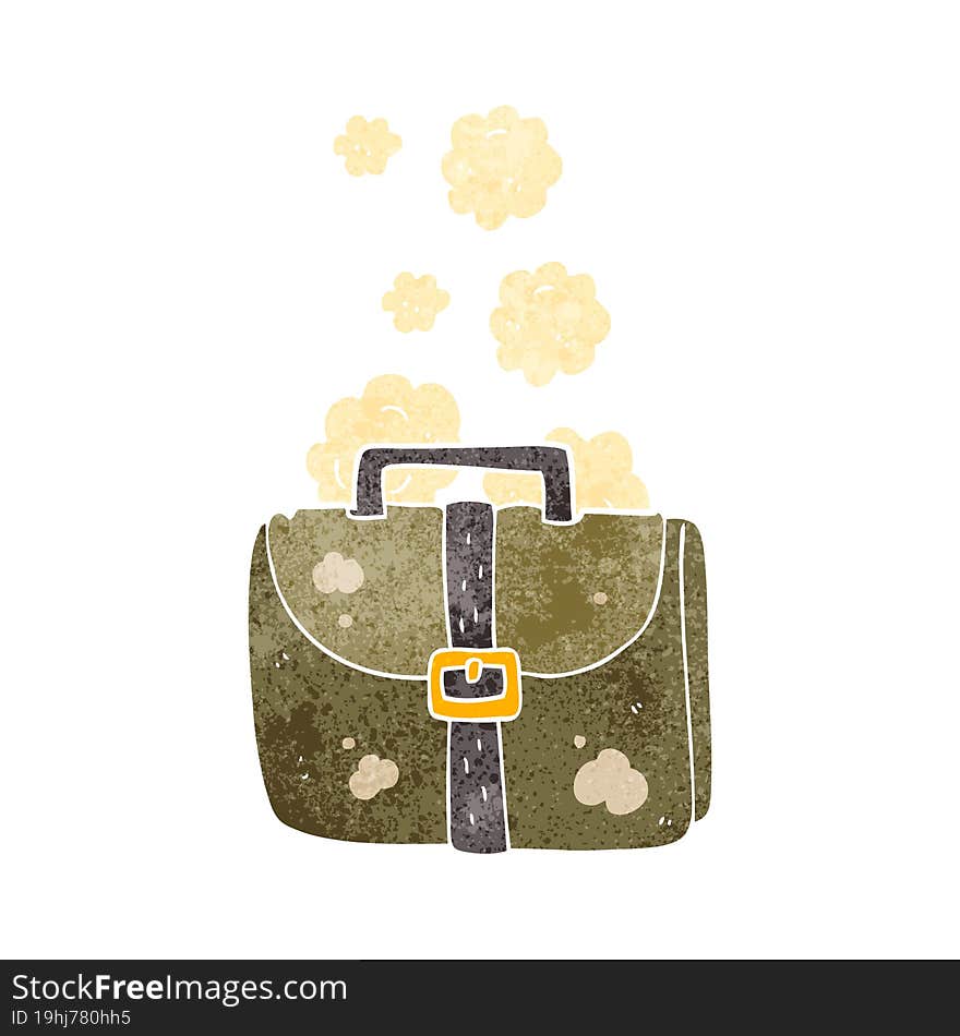 retro cartoon old work bag