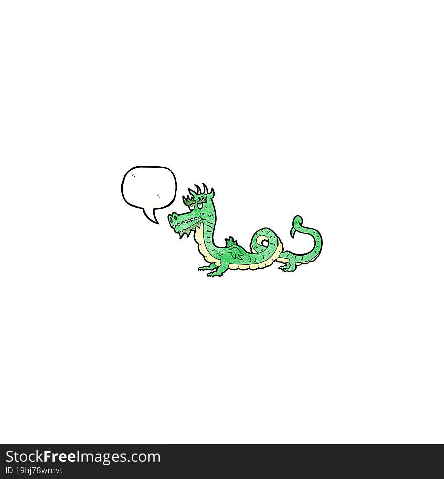 cartoon dragon with speech bubble