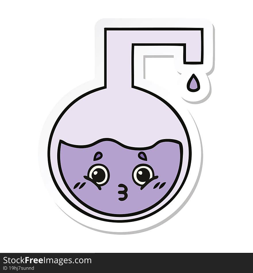 sticker of a cute cartoon science experiment