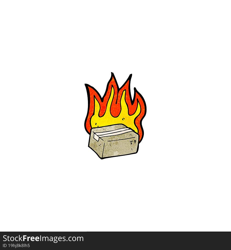 flaming box cartoon