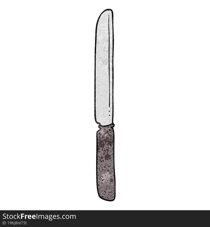 freehand textured cartoon cutlery knife