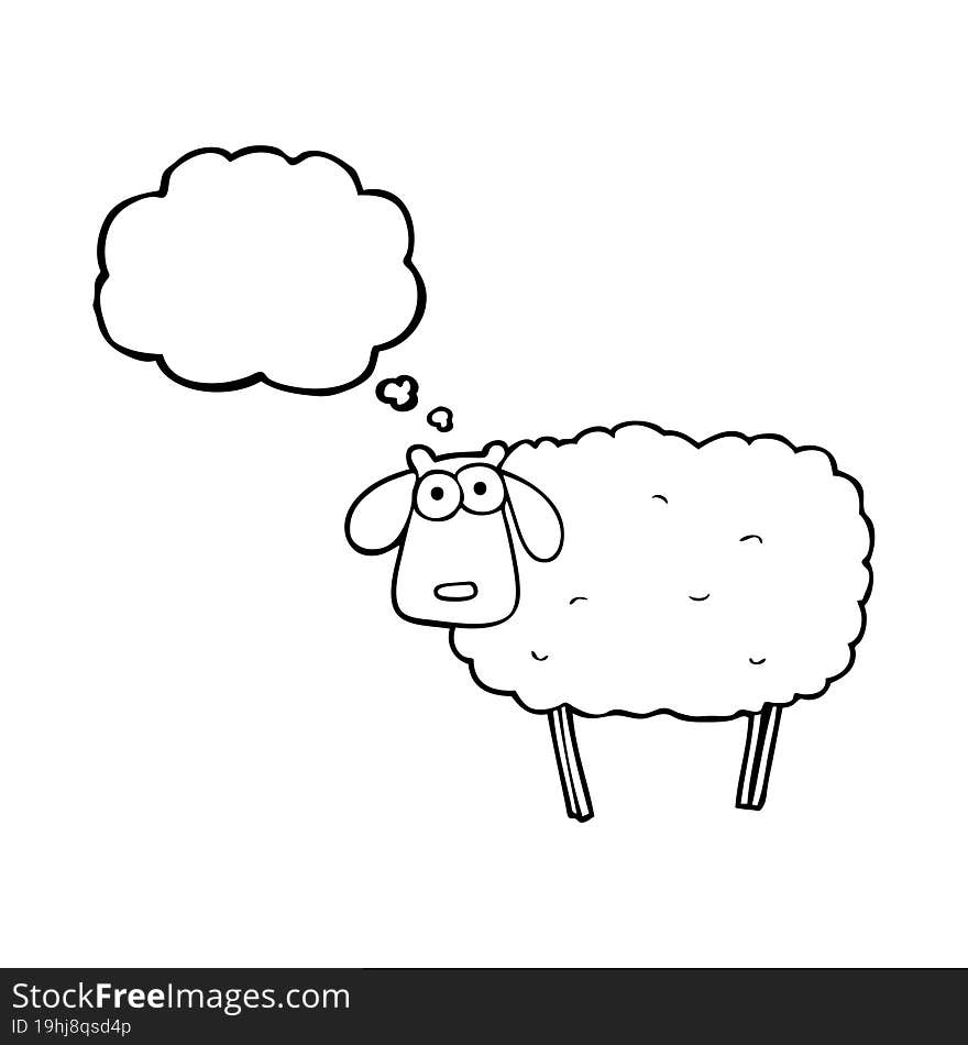 thought bubble cartoon sheep