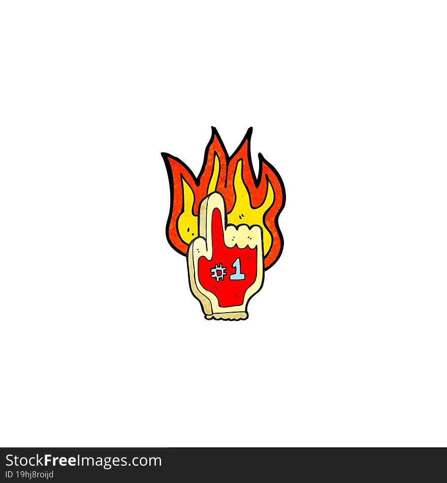 flaming foam hand