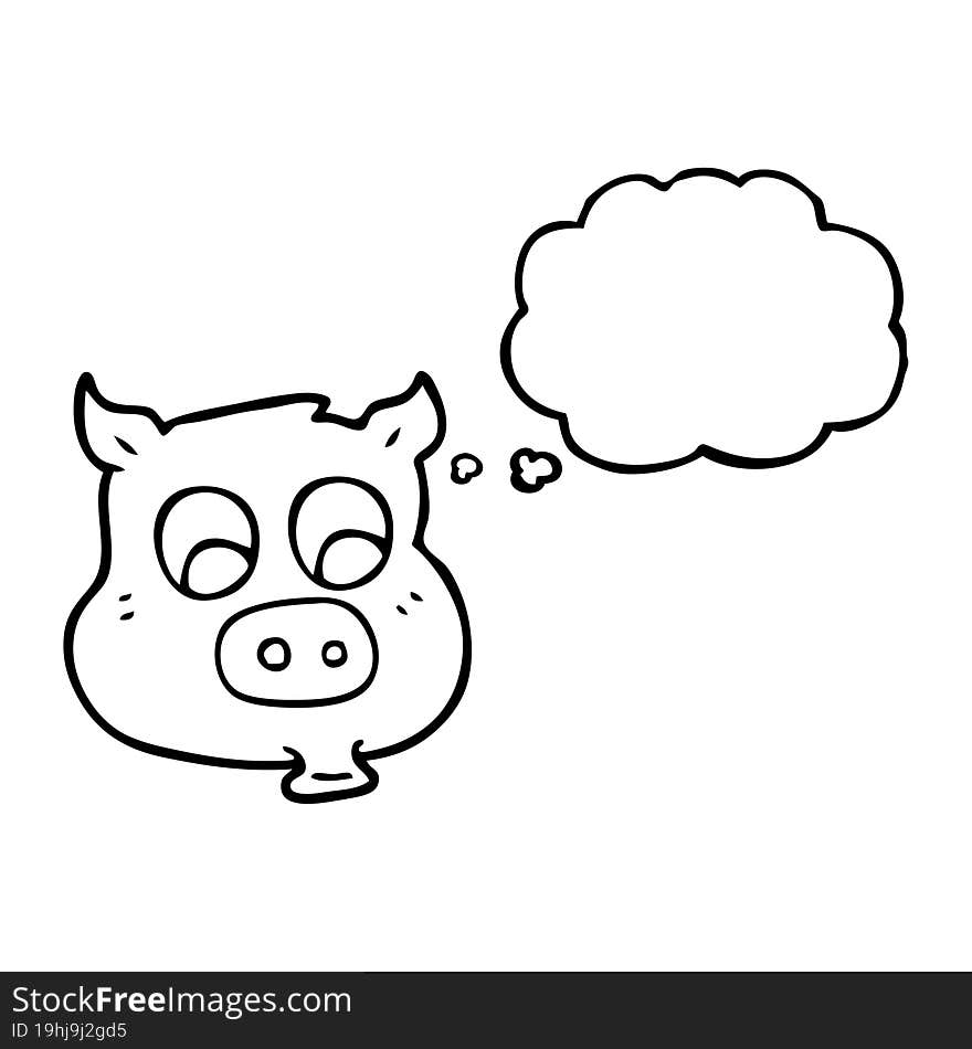 thought bubble cartoon pig