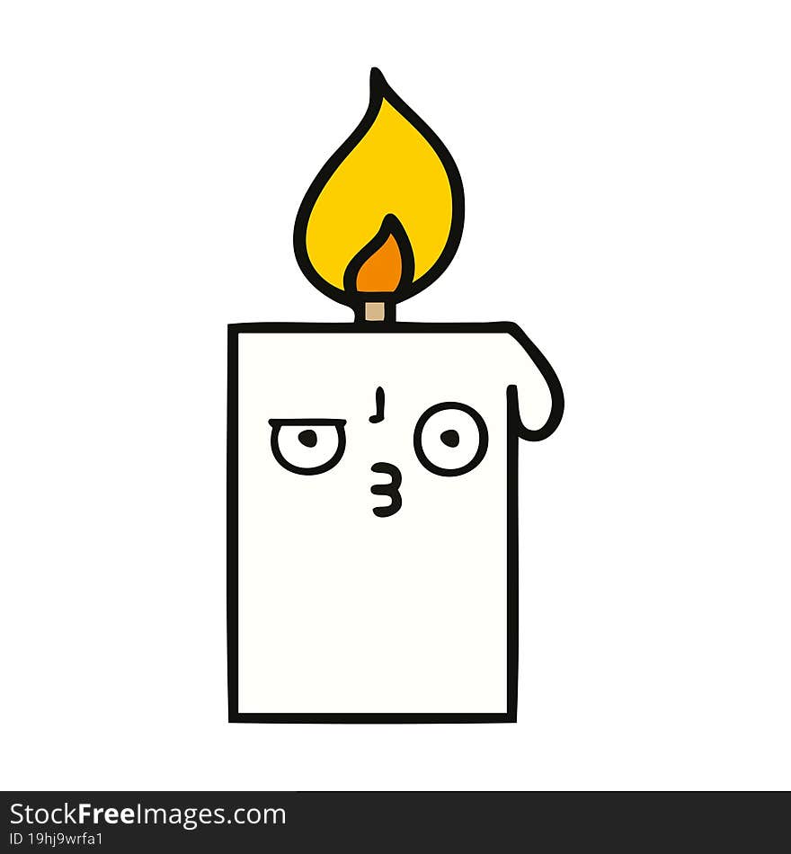 Cute Cartoon Lit Candle