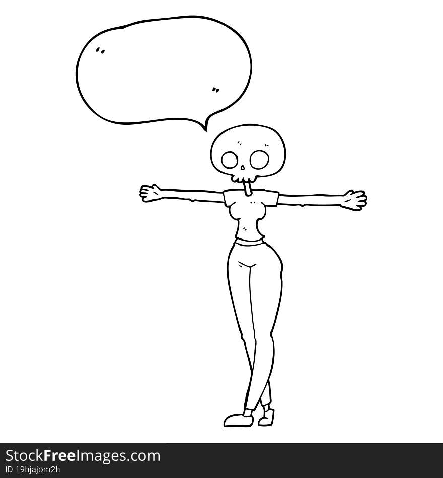 speech bubble cartoon zombie woman