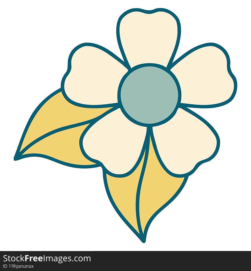 iconic tattoo style image of a flower. iconic tattoo style image of a flower