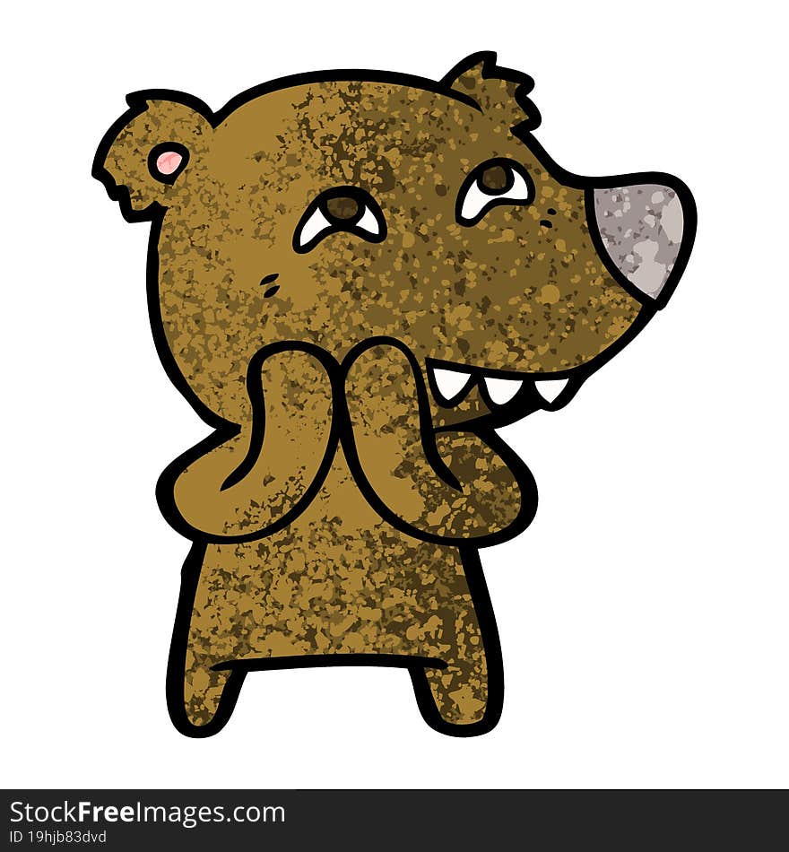 cartoon bear showing teeth. cartoon bear showing teeth