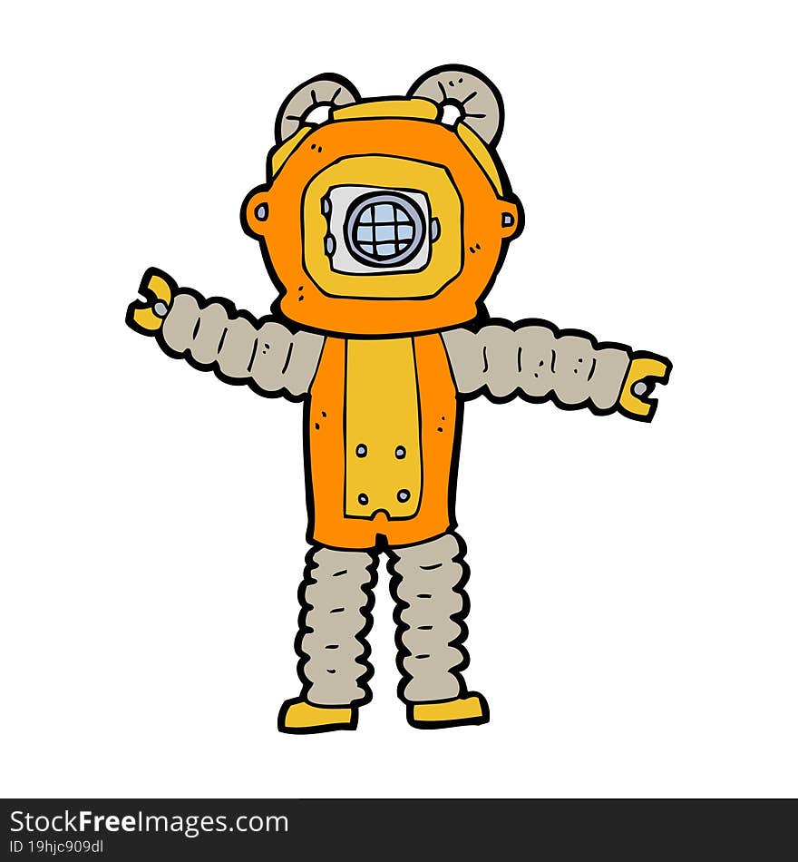 Cartoon Deep Sea Diver