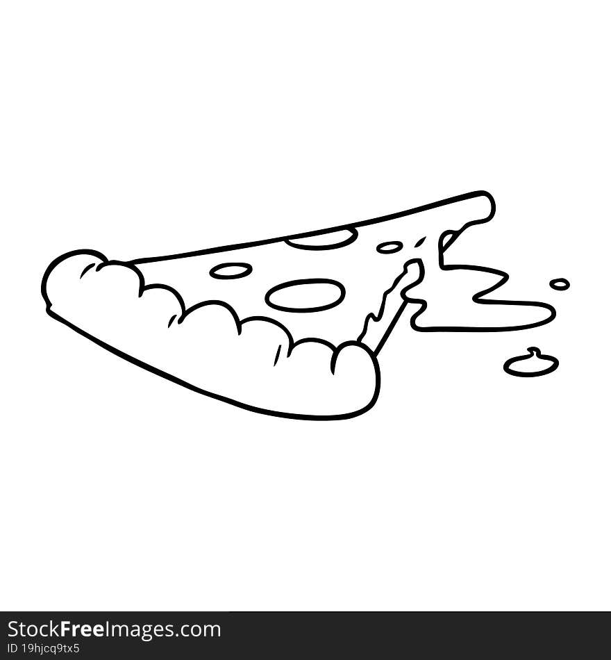 line drawing doodle of a slice of pizza