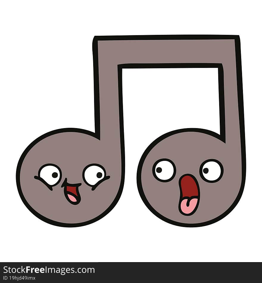 cute cartoon of a musical note. cute cartoon of a musical note