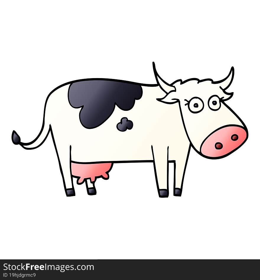 Cartoon Doodle Farm Cow