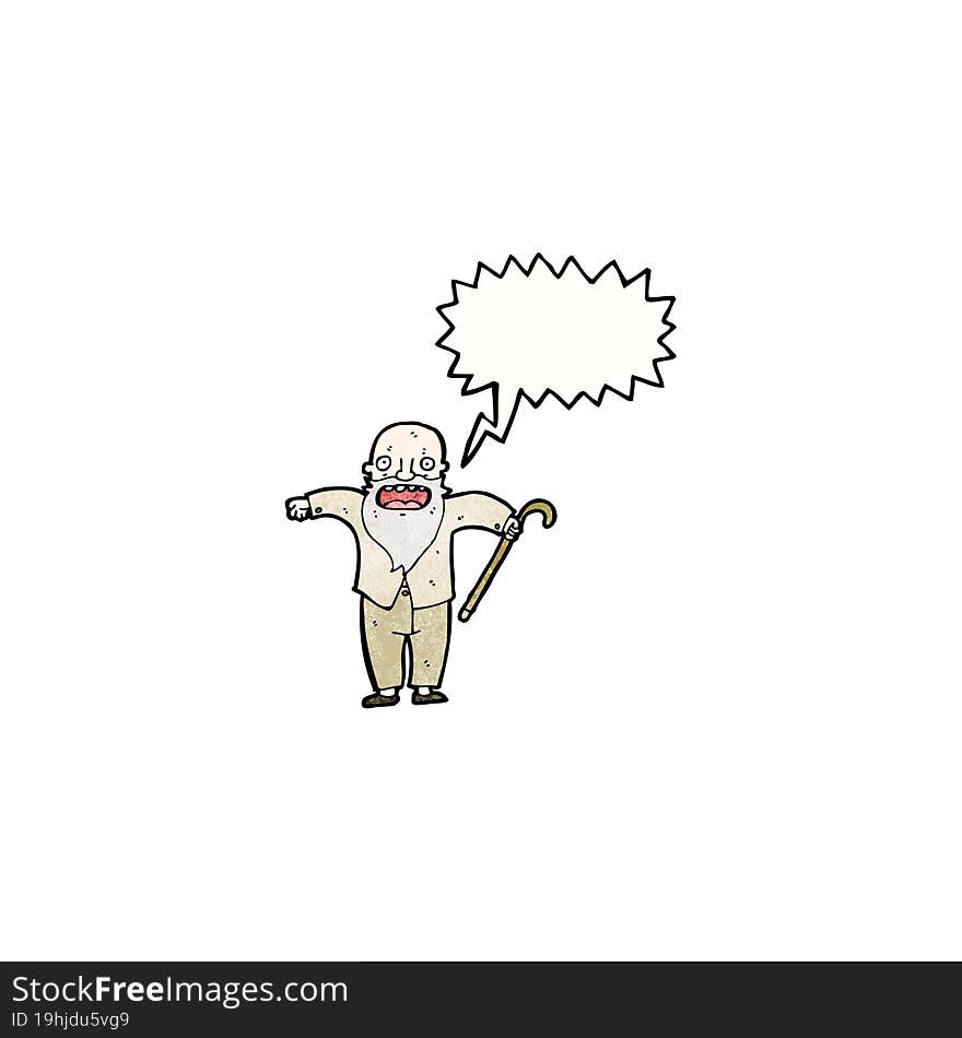 Cartoon Old Man Shouting