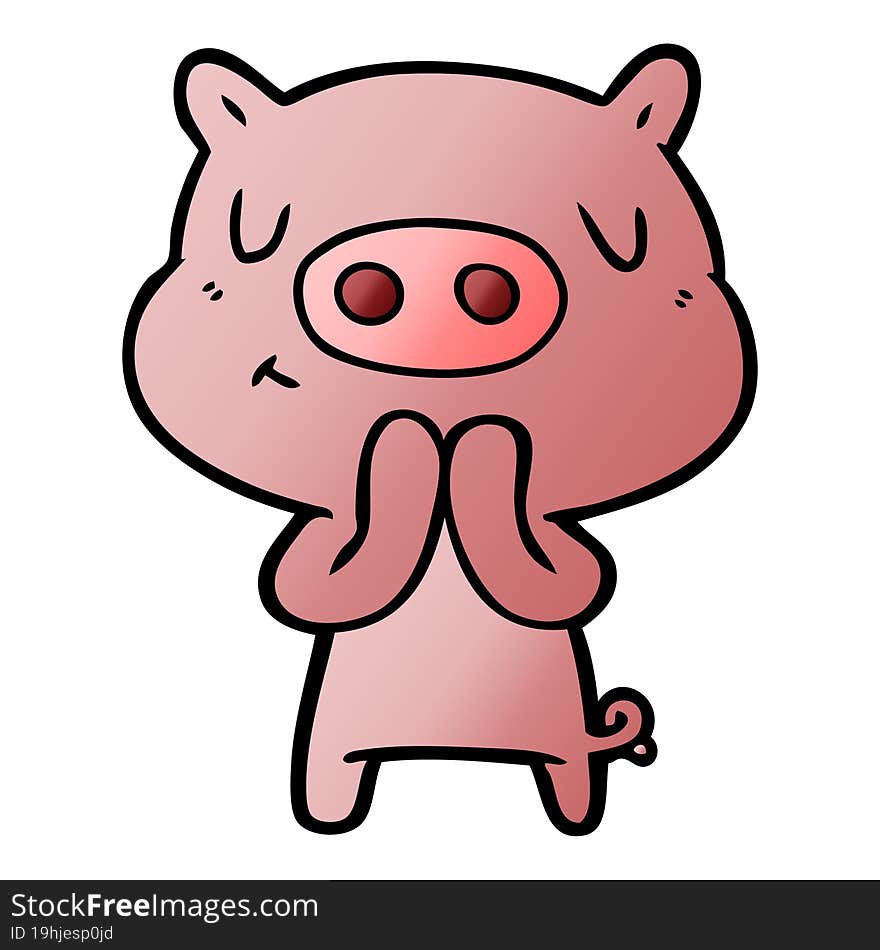 cartoon content pig. cartoon content pig