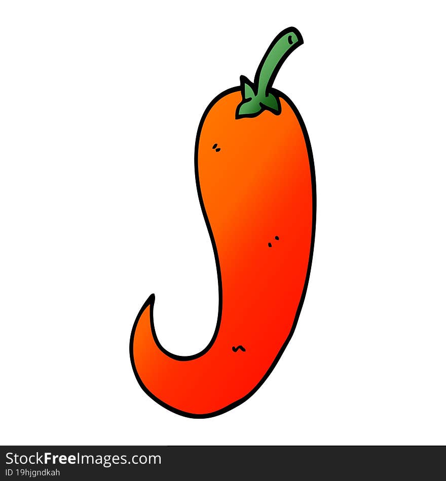 Cartoon Doodle Red Hot Chilli Pepper