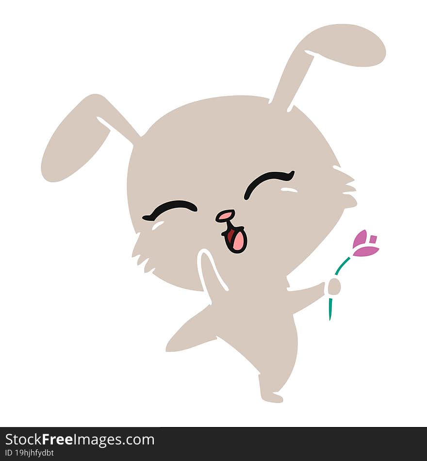 freehand drawn cartoon of cute kawaii bunny